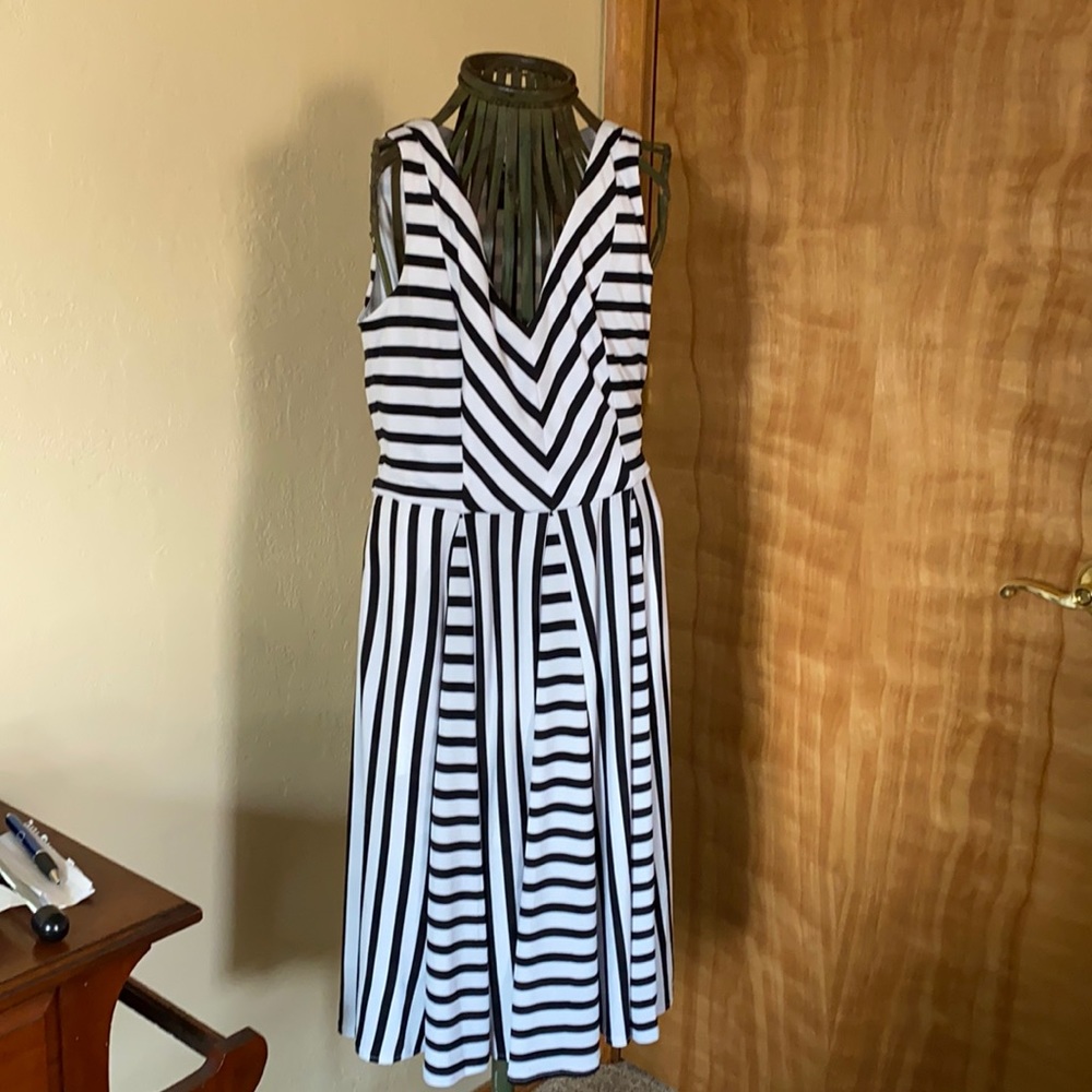 Darling Alfani Sleeveless Fit&Flare Striped Dress